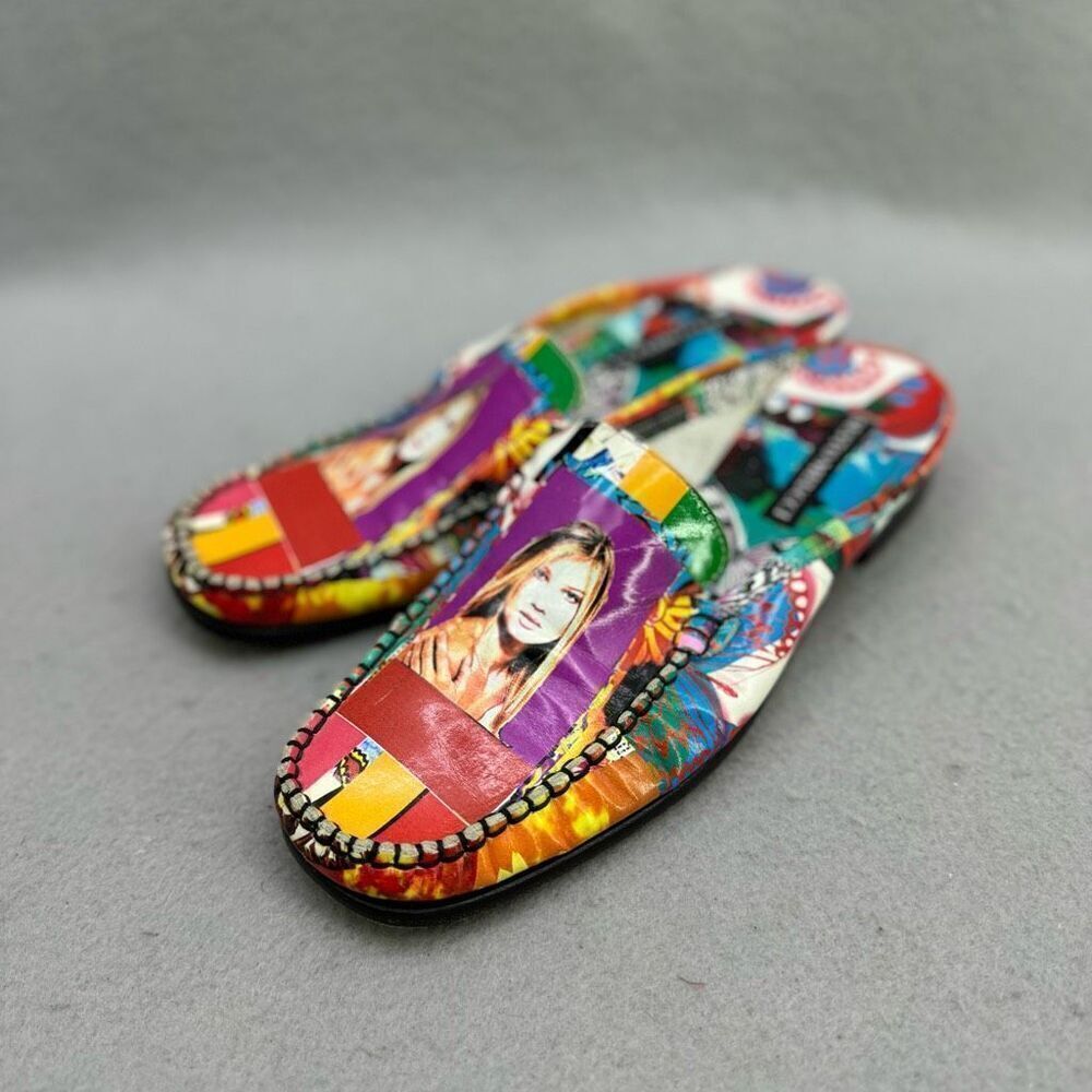 Vintage Sesto Meucci Y2K Graphic Mules Loafers Size 7N